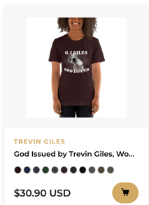 God Issue Trevin Giles Women's Black T-Shit
