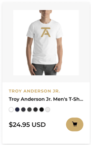 TROY ANDERSON JR. MEN'S T-SHIRT, GOLD LOGO