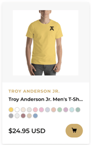 TROY ANDERSON JR. MEN'S T-SHIRT, BLACK LOGO MINI