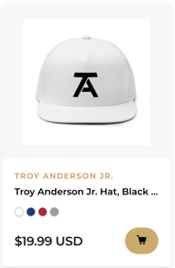 TROY ANDERSON JR. HAT, BLACK LOGO