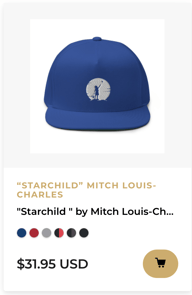 "STARCHILD " BY MITCH LOUIS-CHARLES, HAT, WHITE LOGO