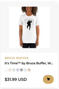 IT'S TIME™ BY BRUCE BUFFER, WOMEN'S T-SHIRT, BLACK LOGO