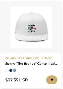SONNY "THE BRONCO" CONTO - ITALIAN FLAG COLORS, HAT, DARK LOGO