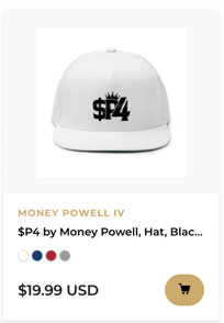 $P4 BY MONEY POWELL, HAT, BLACK LOGO