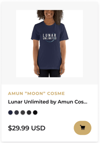 lunar unlimited by amun cosme, women's t-shirt, moon logo