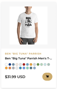 Ben Big tuna Parrish Men's T-Shirt, Black Logo