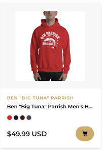 Ben Big Tuna Parrish Men's Hoodie, Light Logo