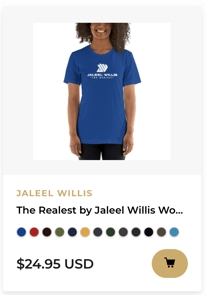 Jaleel Willis Women's T-Shirt, All White Logo