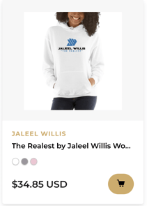 The Realest By Jaleel Willis Women's Hoodies, Blue Logo