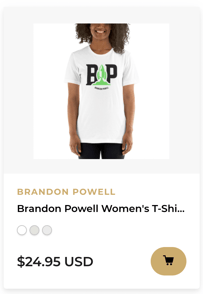 Brand Powell Women's T-Shirt, Black Logo