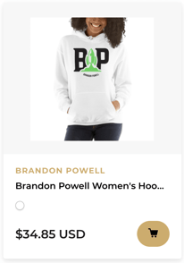 Brandon Powell Men's Hoodie, Black Logo