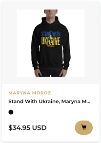 STAND WITH UKRAINE, MARYNA MOROZ, MEN'S HOODIE