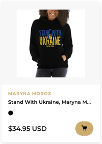 STAND WITH UKRAINE, MARYNA MOROZ, WOMEN'S HOODIE