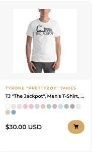 TJ "THE JACKPOT", MEN'S T-SHIRT, BLACK LOGO