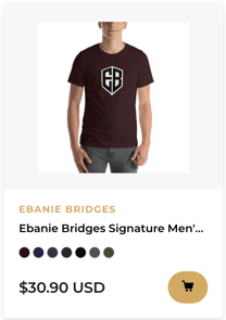 EBANIE BRIDGES SIGNATURE MEN'S T-SHIRT, WHITE LOGO